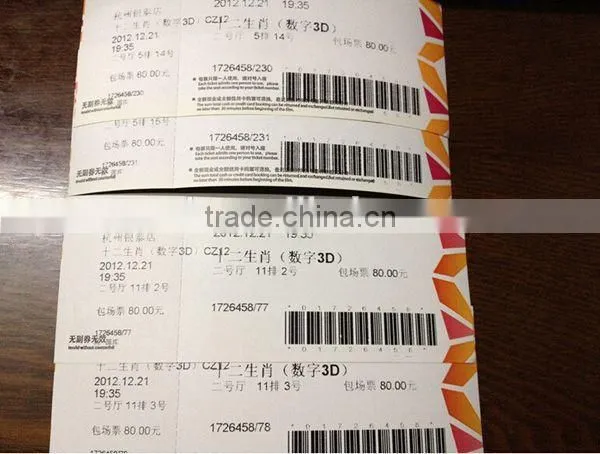 Thin Thermal Paper Movie Ticket Printing Cheap Price photo-3