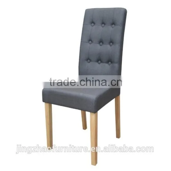 Grey Fabric Dining Chairs With Buttoned Back photo-4