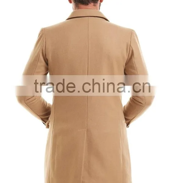 High Quality Custom Made Notch Lapel Men Fashion Long Coat Winter photo-4