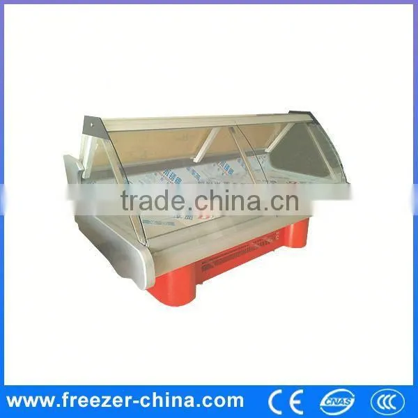 Curved Glass Sliding Door Meat Pie Display Refrigerator