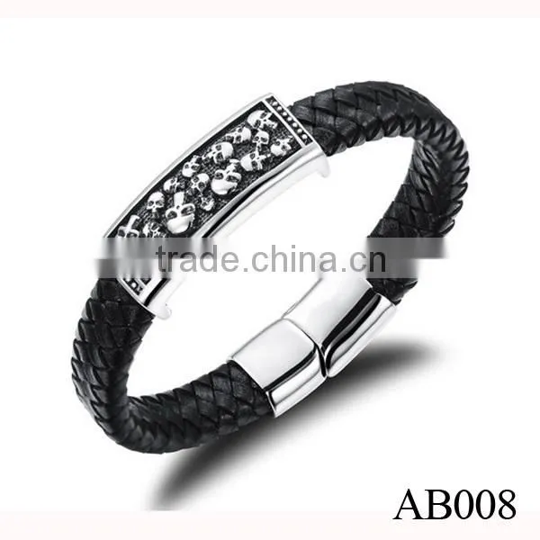 New Arrival Magnet Bracelet With Skull Stainless Steel Charm Bracelet photo-4