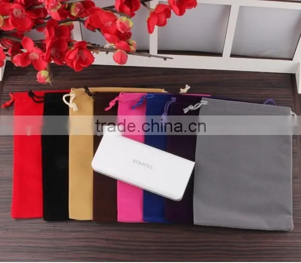 10*25cm In Stock High Quality Black Jewelry Velvet Gift Custom Velvet Jewelry Bag photo-6