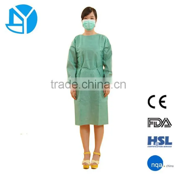 Spunlace Nonwoven White Long Sleeved Protective Gown photo-2