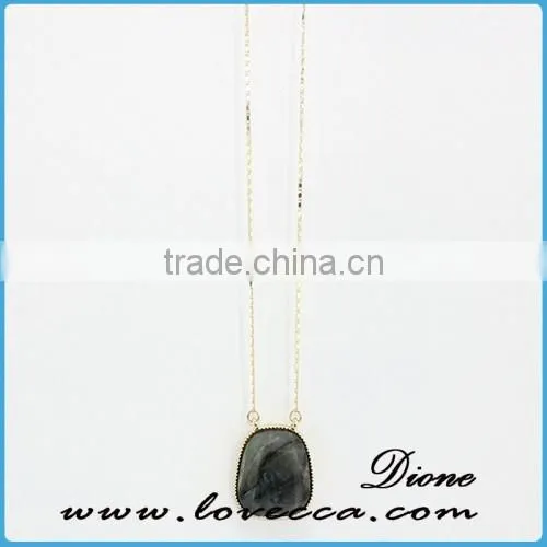 China Factory Wholesale Women Gold Chain Black Stone Necklace photo-2