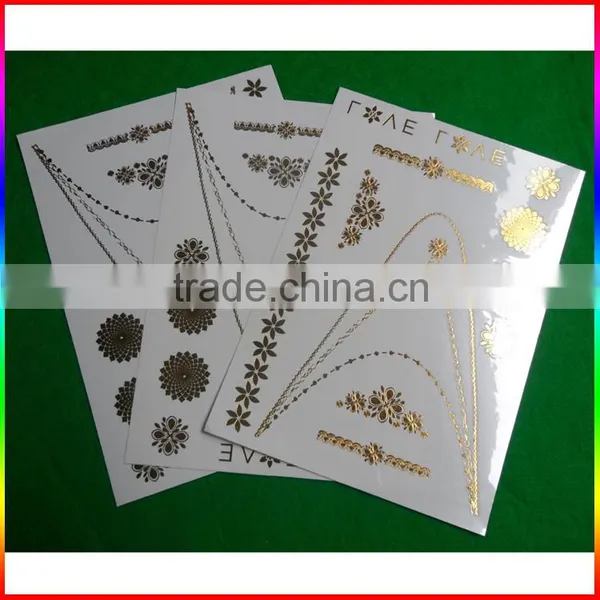 Gold Metallic Necklace Tattoo Stickers/flash Tattoos photo-3