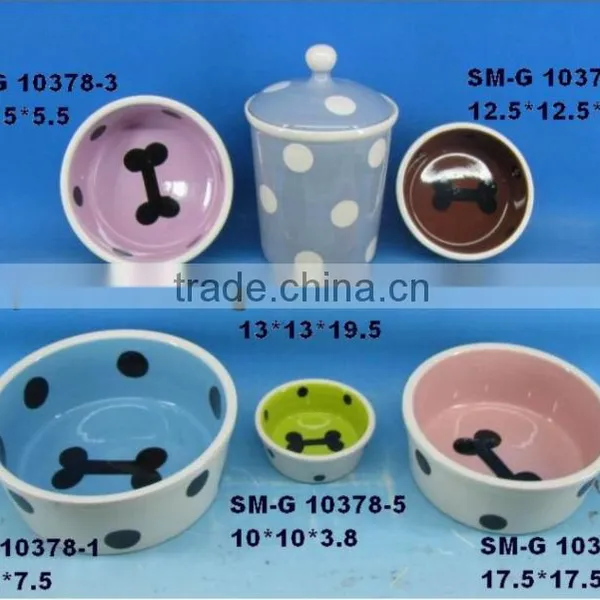 Ceramic Dog Bowl Decoration
