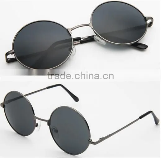 Metal Round Circle Sunglasses with UV function