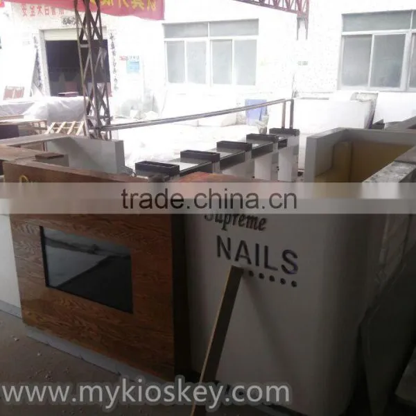 Customized Mall Nail Bar Kiosk Design / Nail Kiosk for Manicure and Pedicure for Sale photo-6