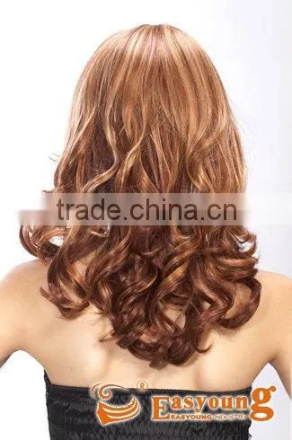 Deep Red Color Curly Full Lace Synthetic Hair Styles Wigs photo-4
