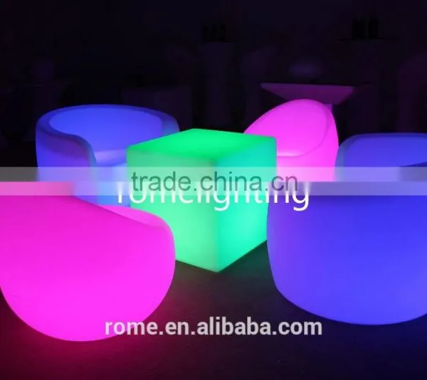 Nightclub Flashing Sofas Washable Plastic LED Bar Furniture/Led Lighting Outerdoor Chair photo-3