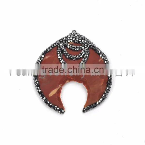 China Direct Gemstone Jewelry Natural Madagascar Agate Handmade Clay Glue Crystal Pendant photo-5
