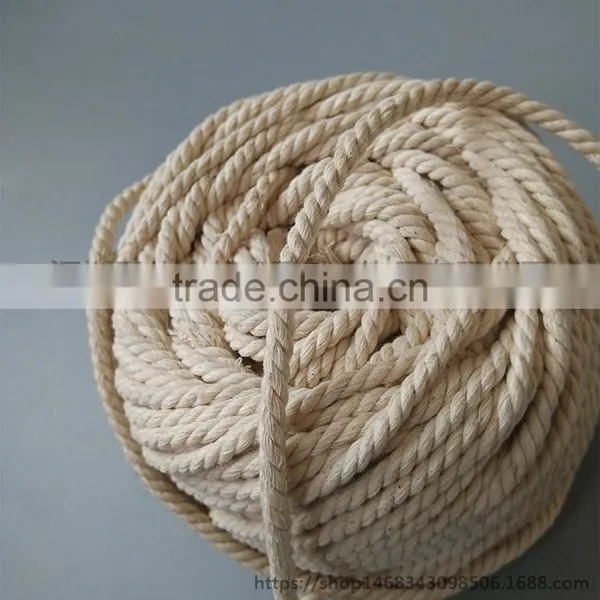 3 Strand Natural Pure Cotton Rope Braided Twisted Cord Custom Size photo-4