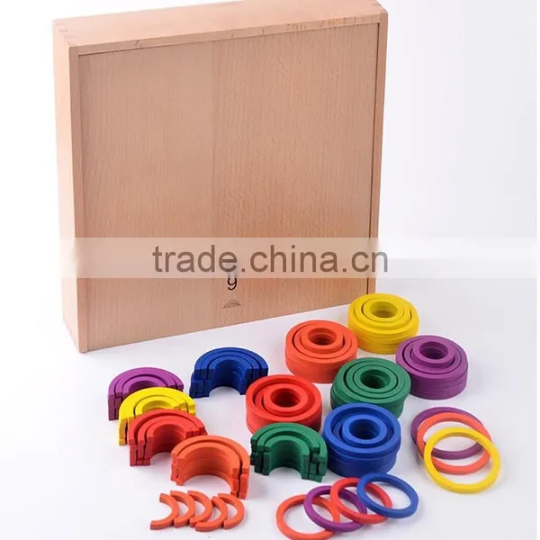 Preschool Gift Children's Learning Toys Wooden Froebel Gabe 9 Education Product Curvilinear Ring