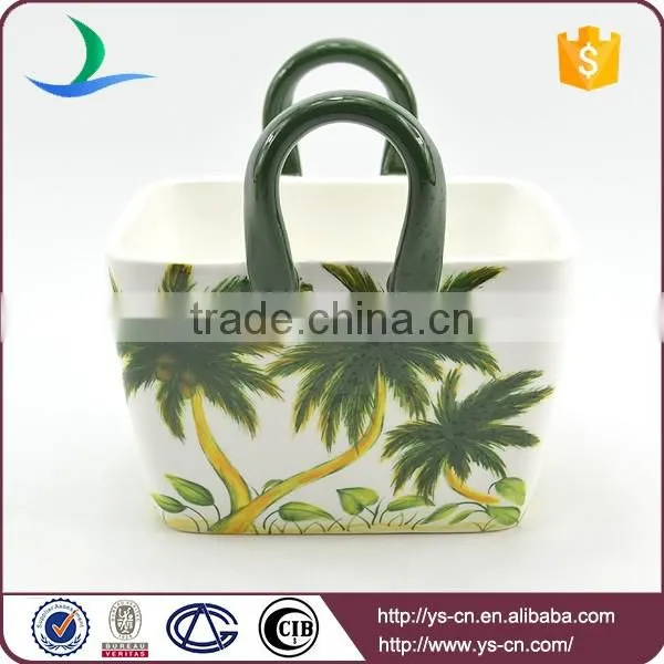 Coconut Tree Ceramic Basket Ware For Kitchen photo-2