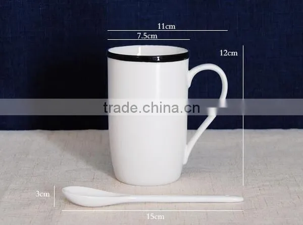 380ml Porcelain Mug With Silver Rim 380ml Porcelain Mug With Handle photo-3