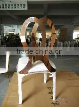 Latest Banquet Rose Gold Stainless Steel Dining Chair With Dinner photo-5