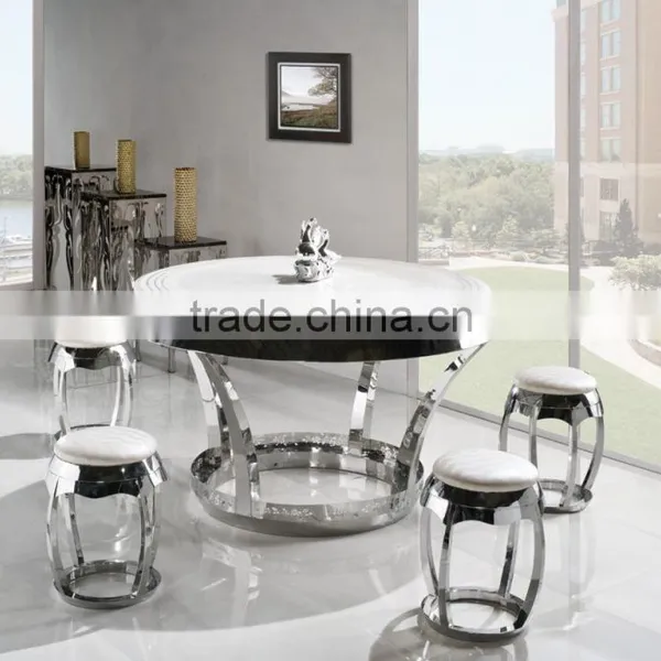 TH282 New Design Round Marble Top Dining Set photo-3