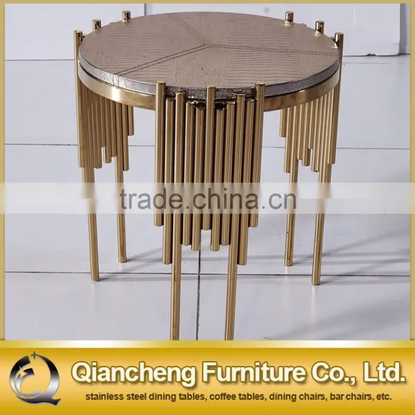 Italy Round Coffee Table With MDF pu Cover Top Hotel Furniture photo-2