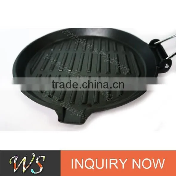 WS-FP08 9.5" or 10.6" Round Cast Iron Grill Pan photo-4