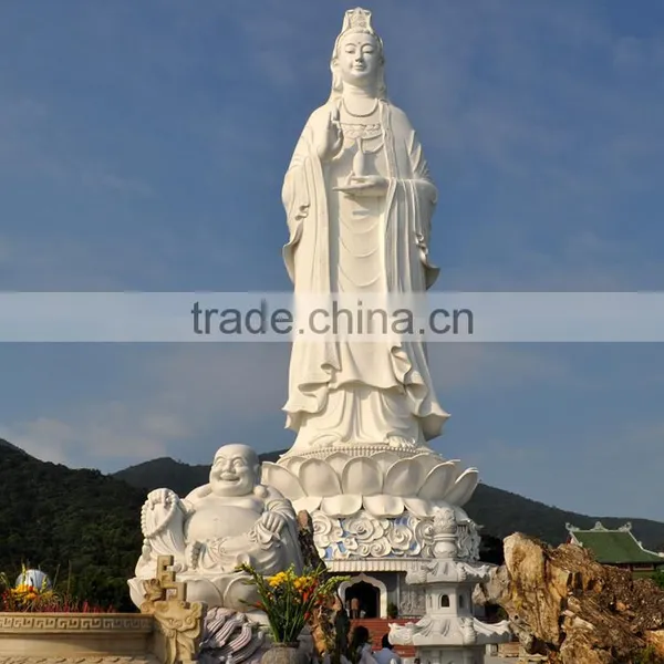 Large Outdoor Sculptures Marble Carving White Guanyin Vietnam Marble Sculptures