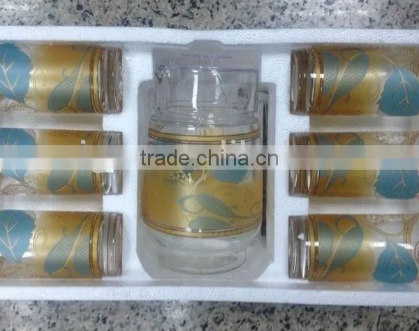 JK034 7pcs Glass Drinking Set With Deco photo-2