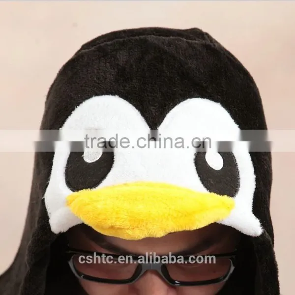 Flannel Cartoon Adult Animal Jumpsuit Animal Pajamas Jumpsuit Penguin Design photo-3