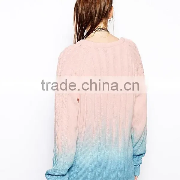 MGOO High Quality 2015 Brand Design Women Fashion Tie Dye Sweaters Long Sleeves Pullover Knitted Stock Brand Winter Clothing photo-3