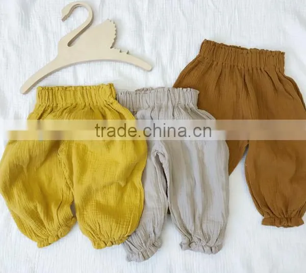 Wholesale Harem Pants Linen Fabric Boutique Kids Clothing Children Clothes photo-2