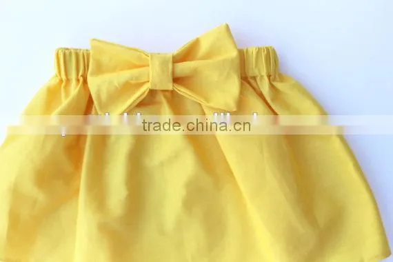 Wholesale Children's Boutique Clothing Yellow Bowknot Skirt Plus Size Dressy Skirts photo-3