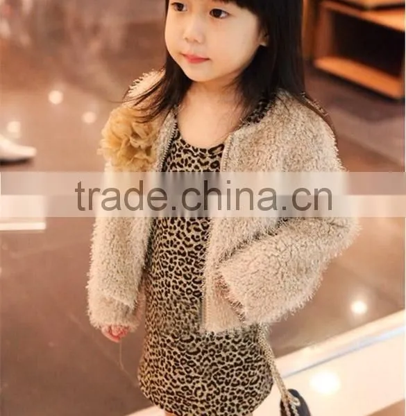 Designed New Baby Fashion Leopard Dress Girls Long Sleeve Dress Spring Autumn Clothing 5 Sizes 20077