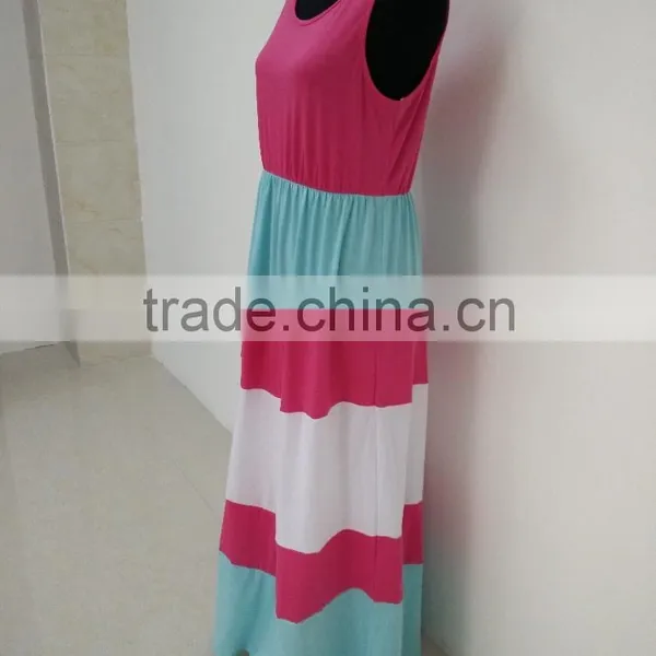 2017 Summer Family Matching Outfits Fashion Striped Mother Daughter Dresses Mommy And Me Ankle-Length Family Casual Clothing photo-3