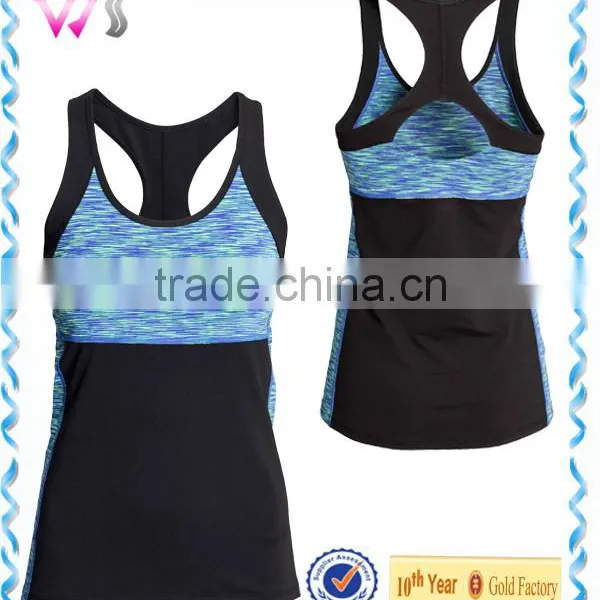 OEM Nylon Lycra Women Workout Tank Tops Sexy Fitness Yoga Vest Wholesale photo-4