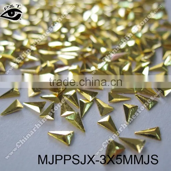 3x5mm Gold Triangle Studs for Nail Art Small Metal Studs for Nail photo-2