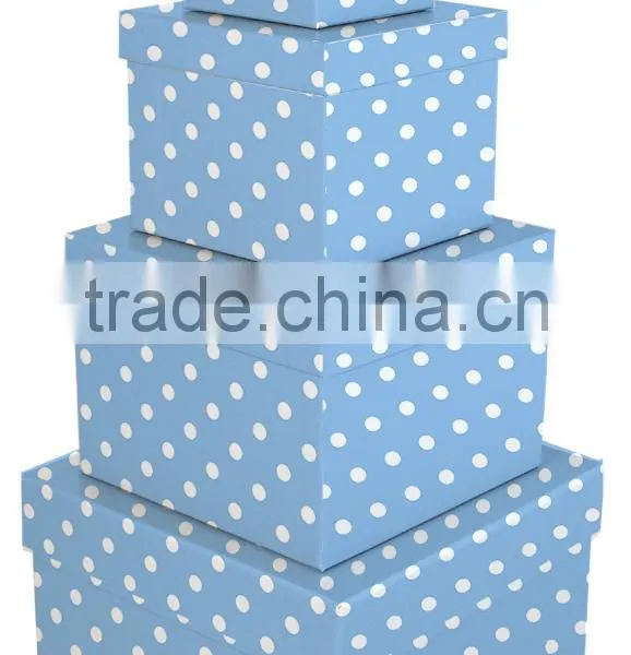 Simply Desk Nesting Boxes,Set Of 4 Nested Decorative Boxes,Pink/Blue Box Nest photo-2
