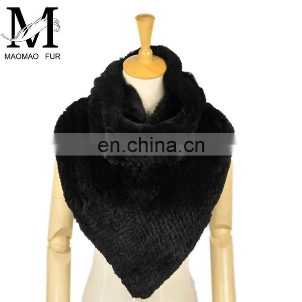 2015 High Quality Market Sell Luxury Brand Hand Knitted Rex Rabbit Fur Scarf Winter photo-5