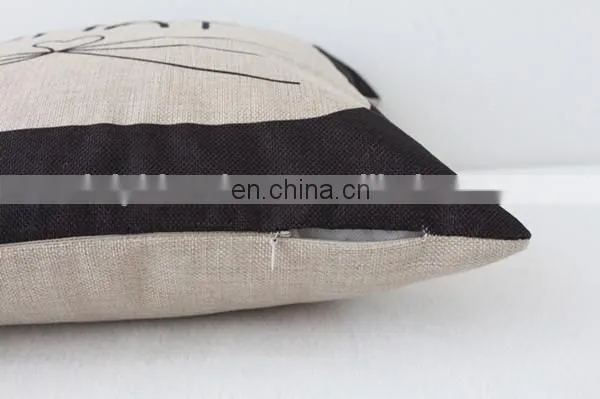 Top Selling Low MOQ Cheap Decorative Home Throw Pillow Cover Fashion Linen Sofa Seat Printed Cushion Cover photo-4
