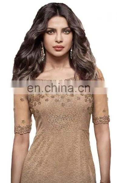 Priyanka Chopra Straight Cut Heavy Salwar Kameez / Latest Party Wear Collections 2017 / Salwar Suits Collections (salwar Kameez photo-2