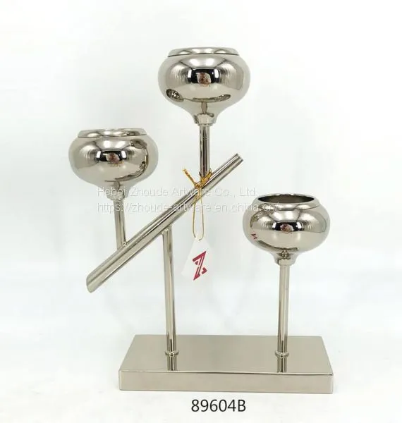 Latest Style Transformable Gold and Black Metal Candle Holder From China Factory photo-2
