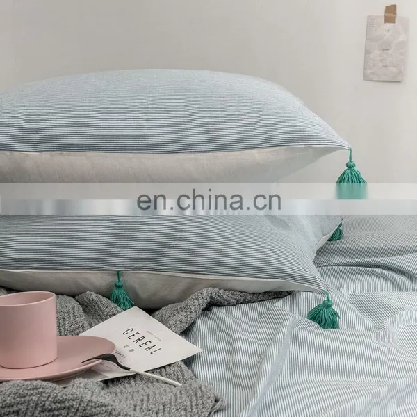 Factory Direct Sell Nordic Style Comforter Winter Bedding Set Cotton With Ball Fringe photo-6