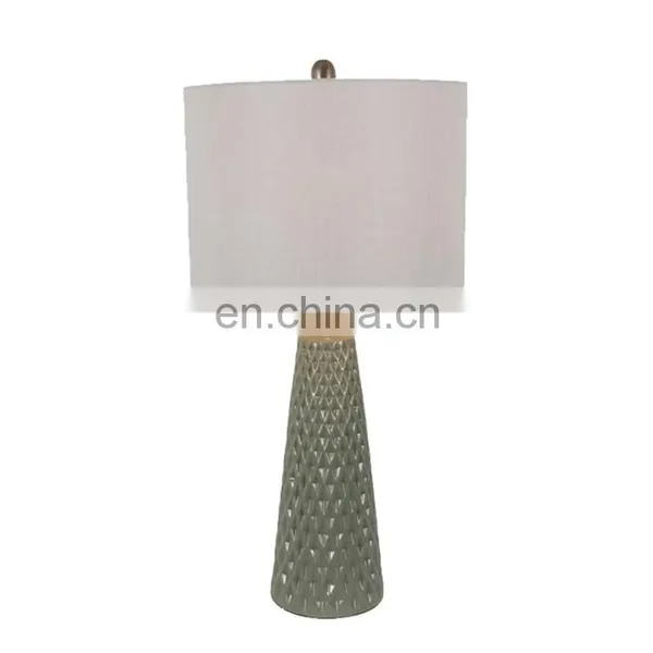 Light Gray Custom Ceramic Base Cheap Hotel Table Decoration Light Bedside Ceramic Lamps for Office Home Decor photo-6