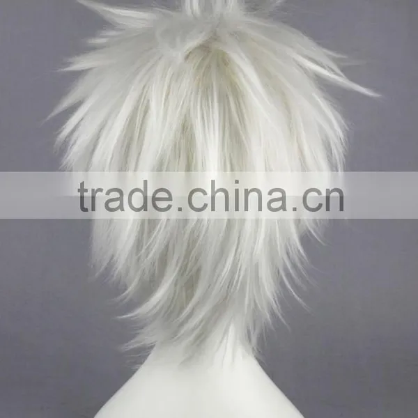 High Quality 35cm Short Straight DEATH NOTE Wig Nate River White Synthetic Anime Wig Cosplay Costume Hair Wig Party Wig photo-5