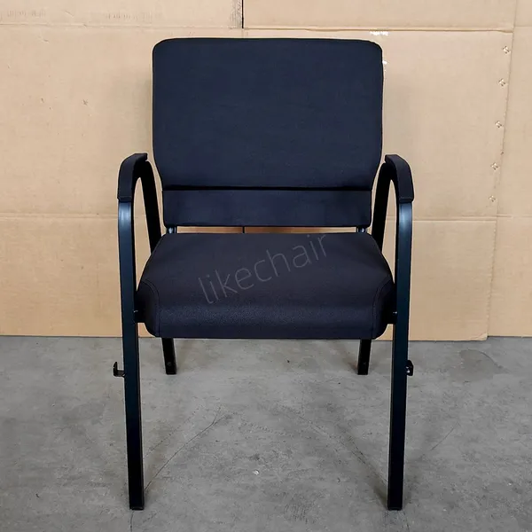 Premium High Quality Steel Frame Comfortable Padded Commercial Modern Church Chairs Fabric photo-3