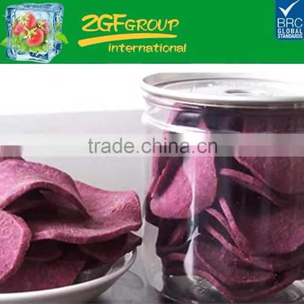 Vacuum Fried(VF) Crispy Fried Purple Sweet Potato Chip Healty Snacks Low Fat