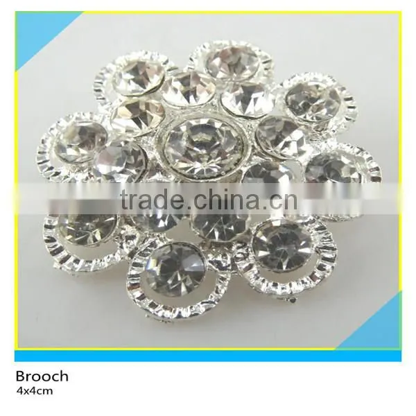 Silver Flower Round Pearl Brooch Fancy Design Clothing Decoration Brooch 5x5cm photo-6