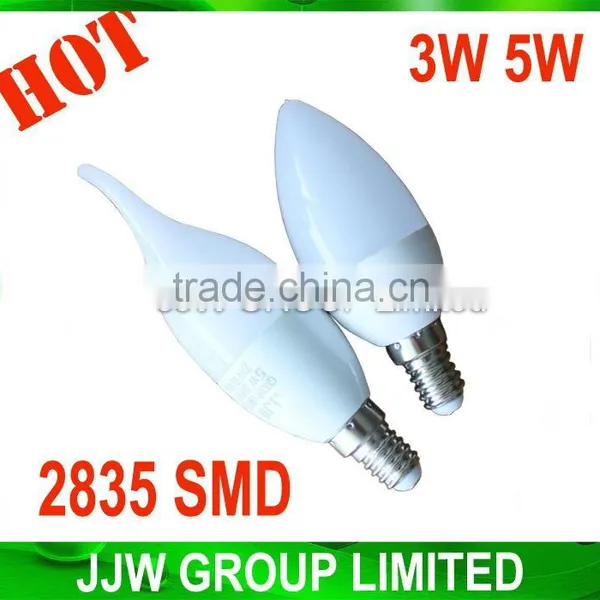 China Manufacturer Led Bulb E14 Candle Warm White E14 Led Bulb 6w Candle for Indoor Lighting 2835 SMD DC12V 5W Warm White photo-3