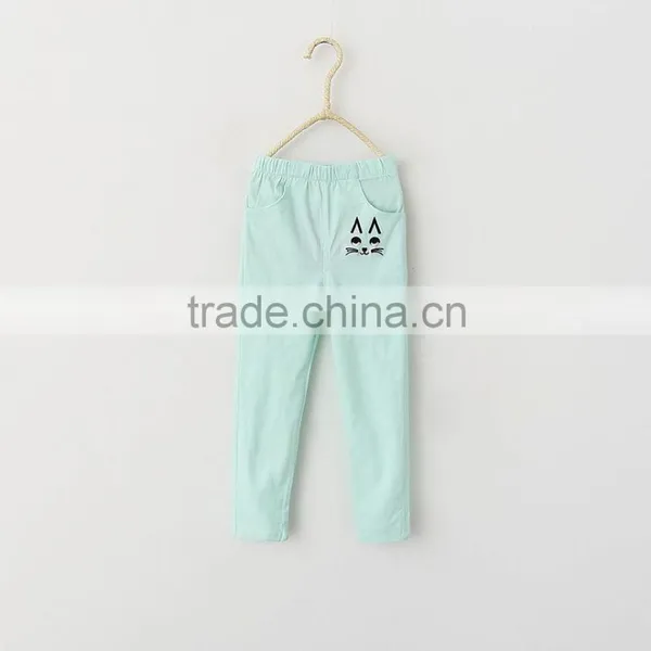 New Cute Baby Girl Clothes 2016 New Summer Girl Cream Color Pants Lovely Little Girl Cats Trousers Pencil Pants photo-4