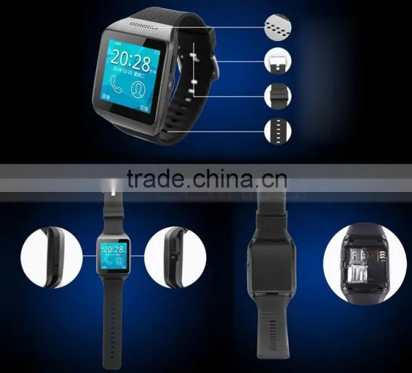 3 Colors Silicone Touch Screen SIM Camera Smart Hand Watch Mobile Phone Cell Phone photo-5