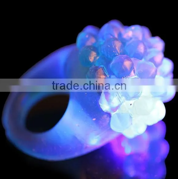 Lot LED Light Strawberry Flashing Finger Ring, Elastic Rubber Ring, Event Party Supplies Glow Toys photo-2