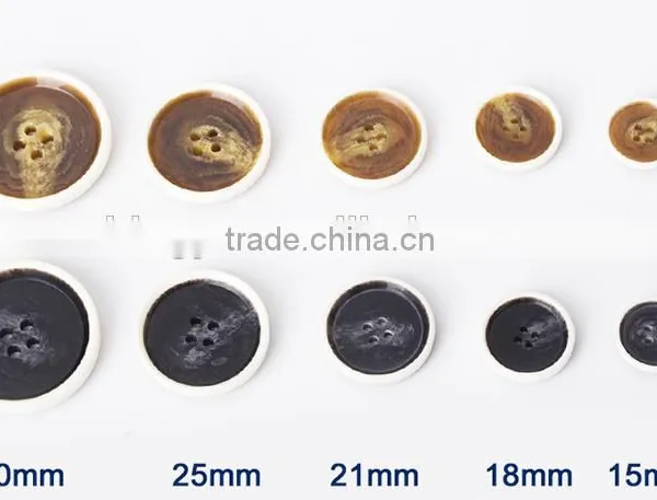 Sedex Audited Factory 2 Pillar Burnt Rim Resin Horn Button, Polyester Horn Button photo-4