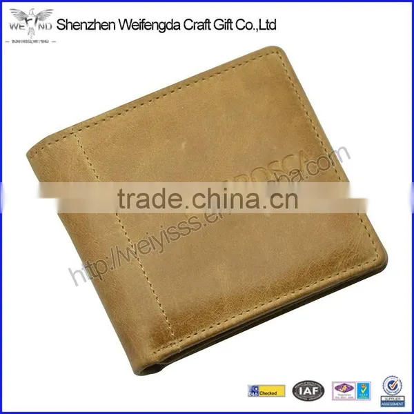 Top Grade Brown Cowhide Rfid Blocking Genuine Leather RFID Wallet photo-3